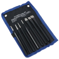 7pc Punch And Chisel Set With Taper Pin Cold Chisels + Centre Punch