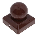 Round Metal Fence Post Caps 75mm or 100mm Protector Cover Brown or Silver