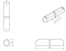 Lift Off Bullet Hinge Weld On Brass Bush 8x40mm Heavy Duty Door Hatch