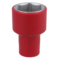 1/2in drive VDE Insulated Shallow Metric Socket 6 Sided Single Hex 1000 V