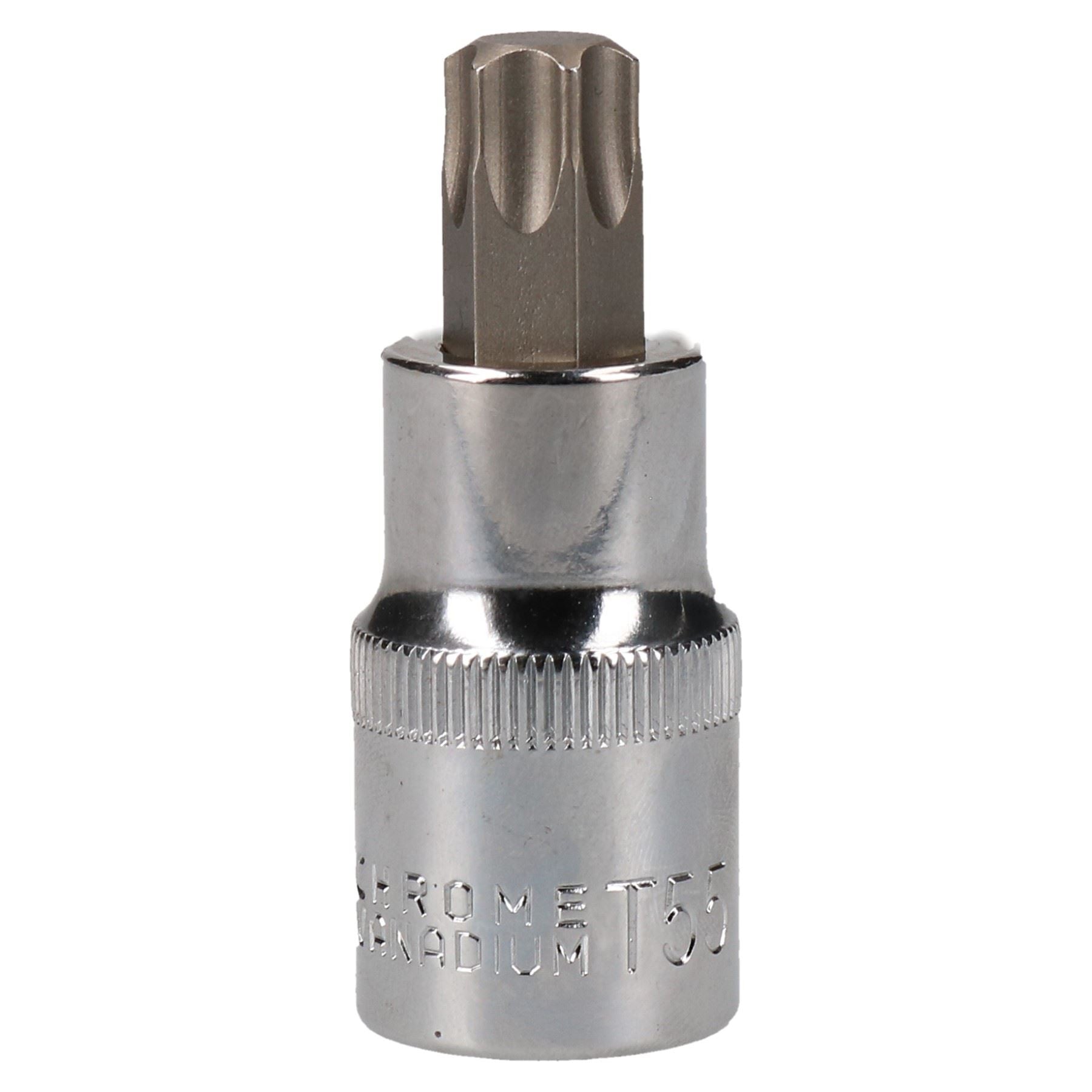 T55 x 55mm 1/2" Drive Torx Star Socket Male T-Star Cr-V Steel AU638