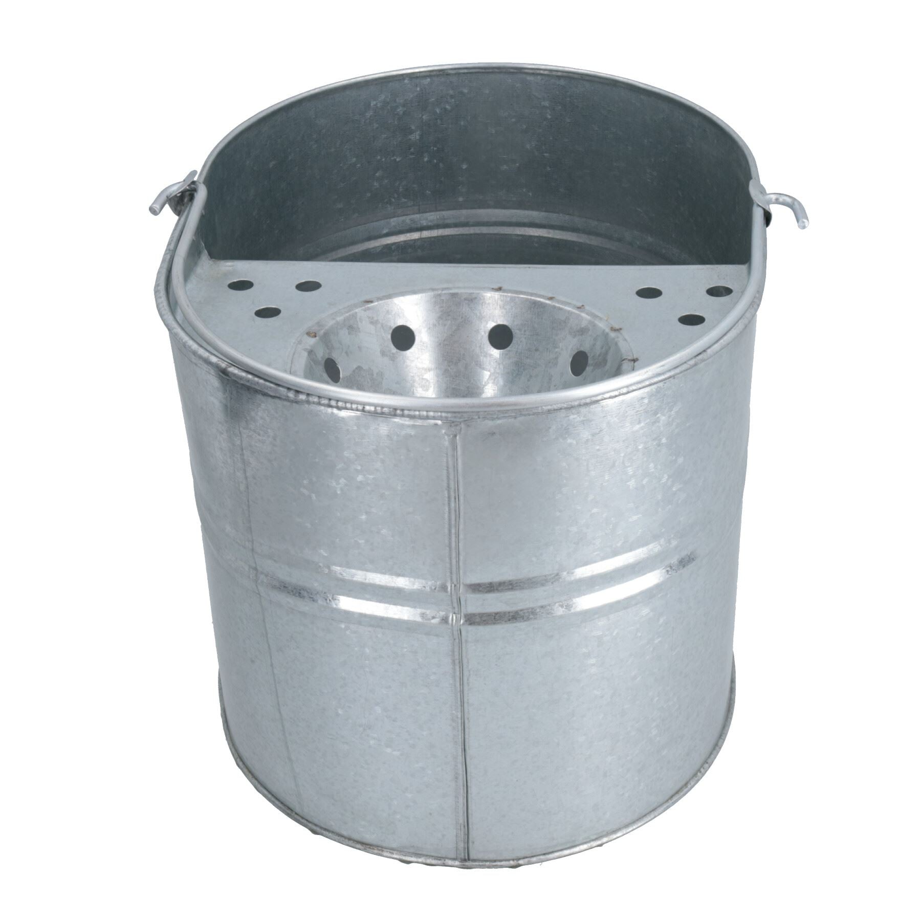 14L Galvanised Metal Mop Bucket Metal Kitchen Bathroom Home Floor Cleaning