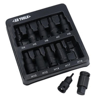 30" Breaker Power Bar &  10pc Impact Hex Bit Socket Set 1/2'' Drive 4 -19mm