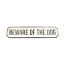 Beware of the Dog Long Cast Iron Sign Plaque Wall Fence Gate Post House Home