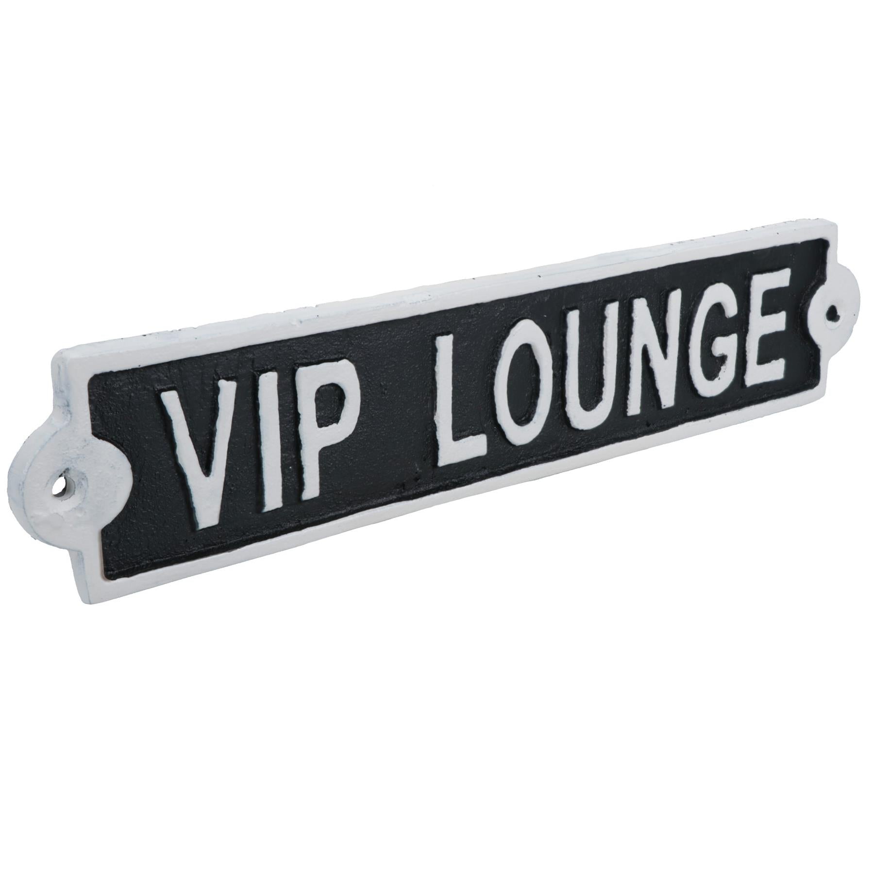 VIP Lounge Cast Iron Sign Plaque Wall Door Fence Gate Post House Garden Yard