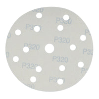 150mm Sanding Discs Aluminium Oxide Abrasive 320 Grit 15 Hole Hook + Loop