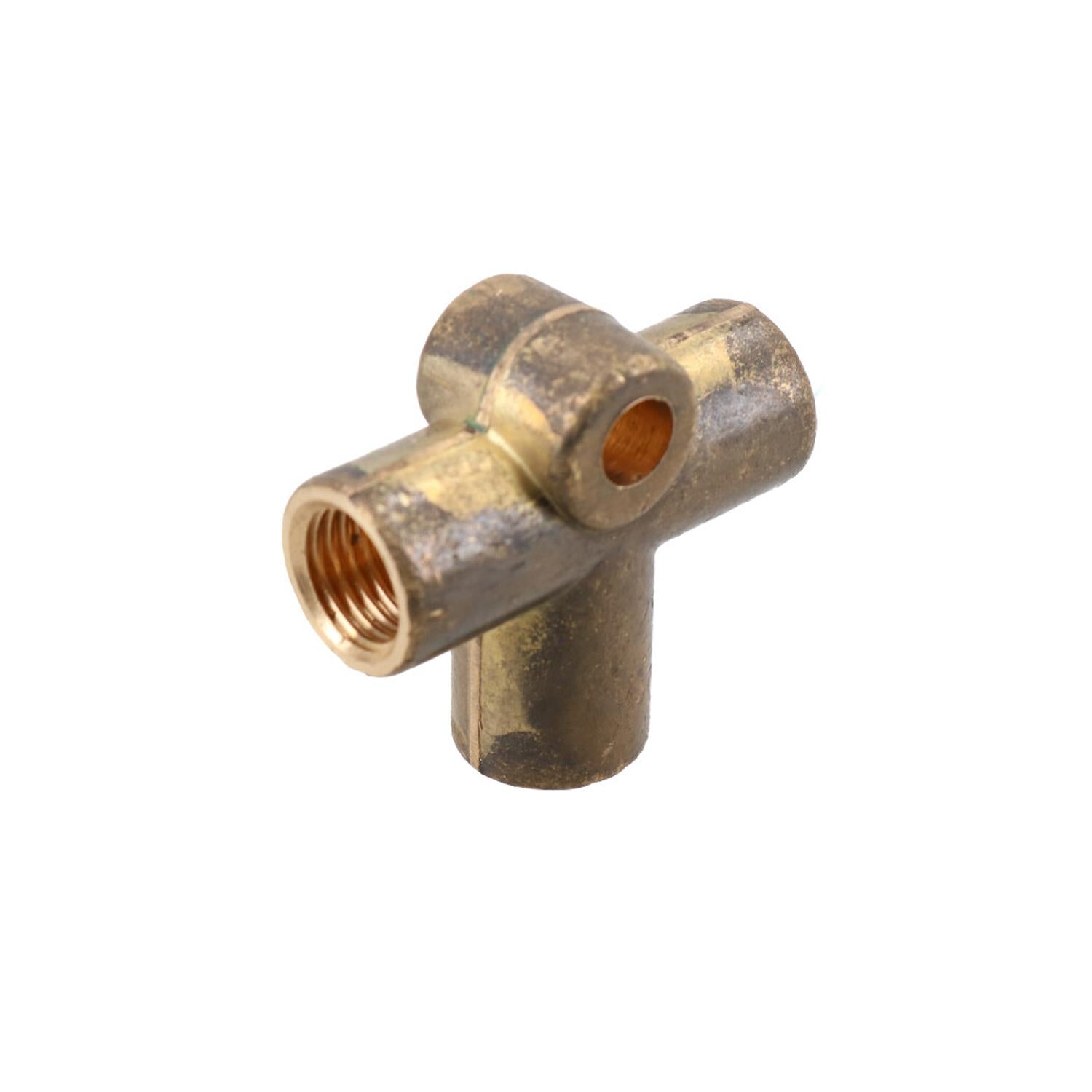 Brass Brake Pipe Fitting 3 Way Adaptor 7/16" UNF x 20 TPI for 1/4" Pipe T Piece