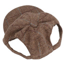 Small Smart Stylish Brown Tweed Dog Puppy Hat Cap With Dog Ear Slots