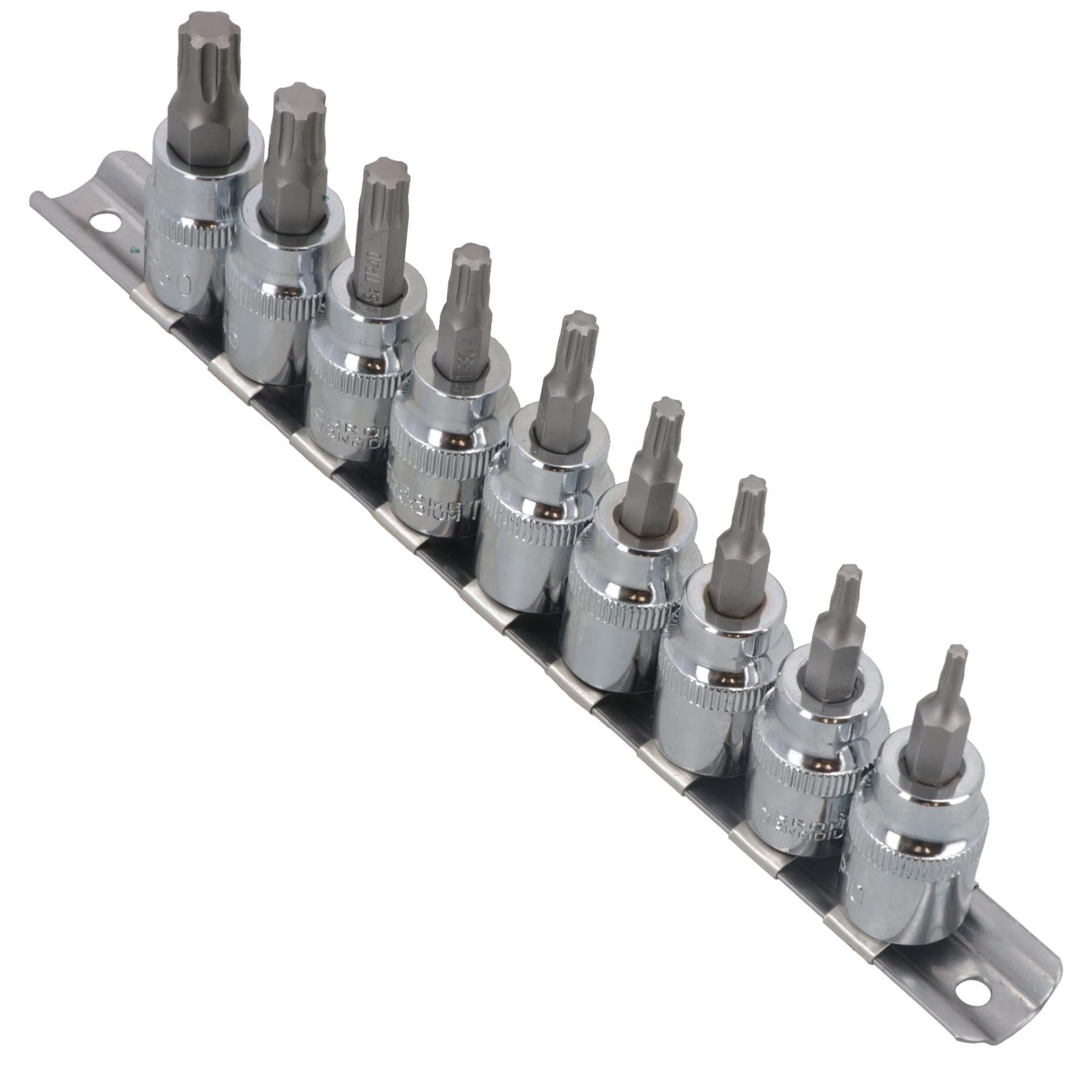 3/8"-Antrieb Torx / Star Plus-Steckschlüsseleinsätze, männlich, TP10 – TP50, 9-teiliger Satz von Bergen