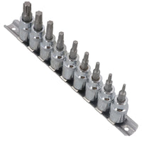 3/8"-Antrieb Torx / Star Plus-Steckschlüsseleinsätze, männlich, TP10 – TP50, 9-teiliger Satz von Bergen