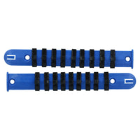2pc Socket Storage Holder Organiser Plastic Rails 1/4" Drive Sockets 18 Clips