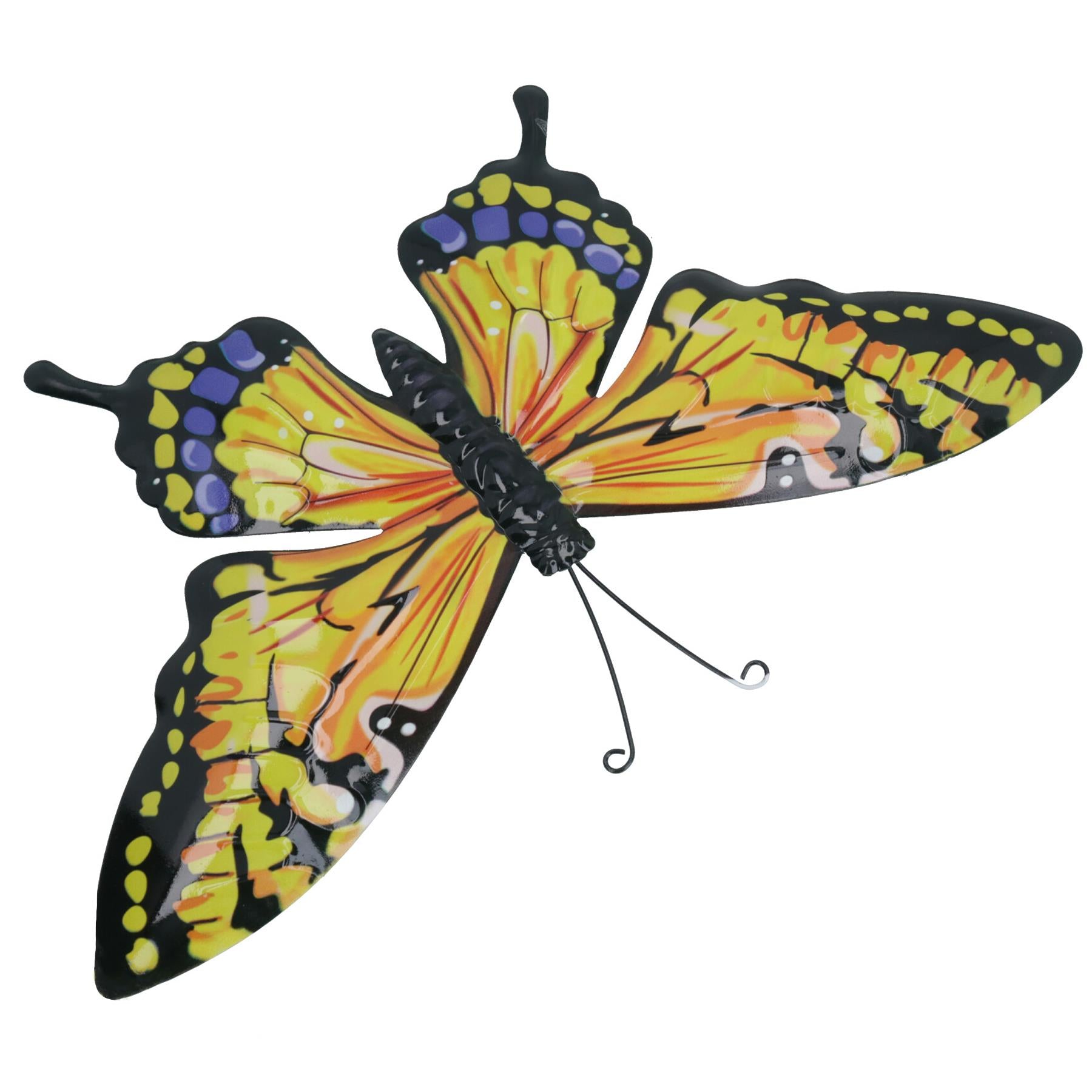 Large Metal Yellow Butterfly Wall Art Garden/Home Ornament 24X 37CM