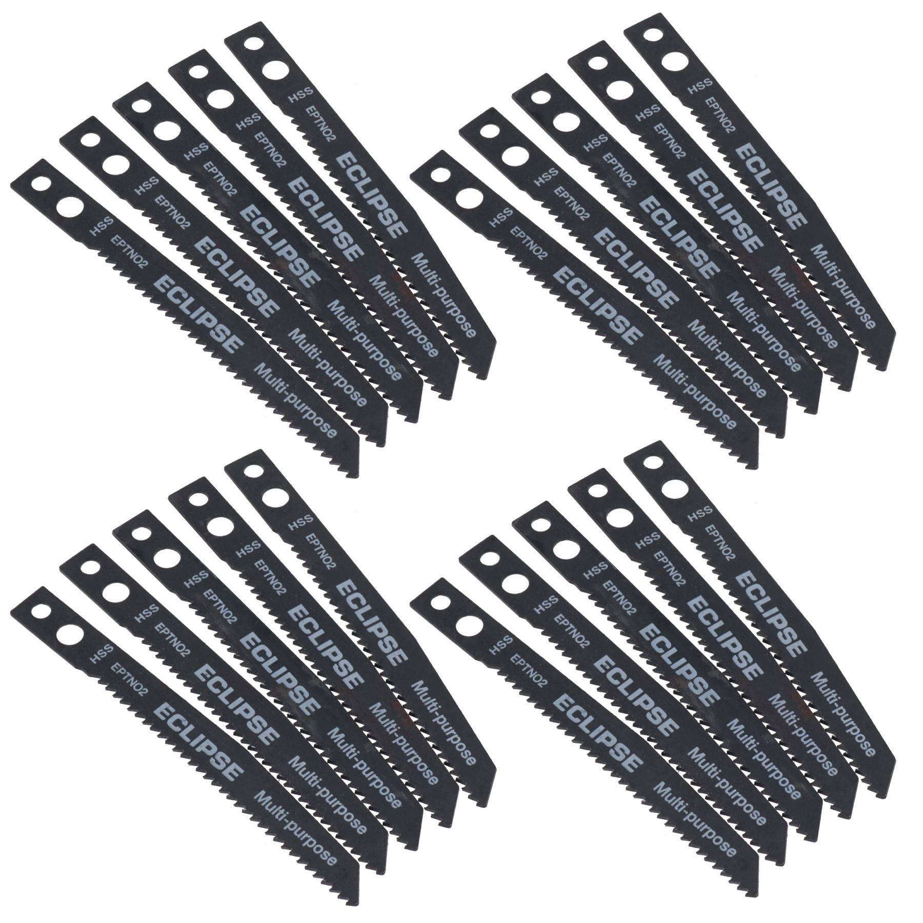 20pc EPTN02 HSS Eclipse Jigsaw Blade 2.5 - 6mm Cutting 1.8mm Tooth Spacing Medium-Thick