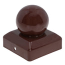 Metal Fence Post Caps Round / Ball 75mm x 75mm Protector Cover Brown