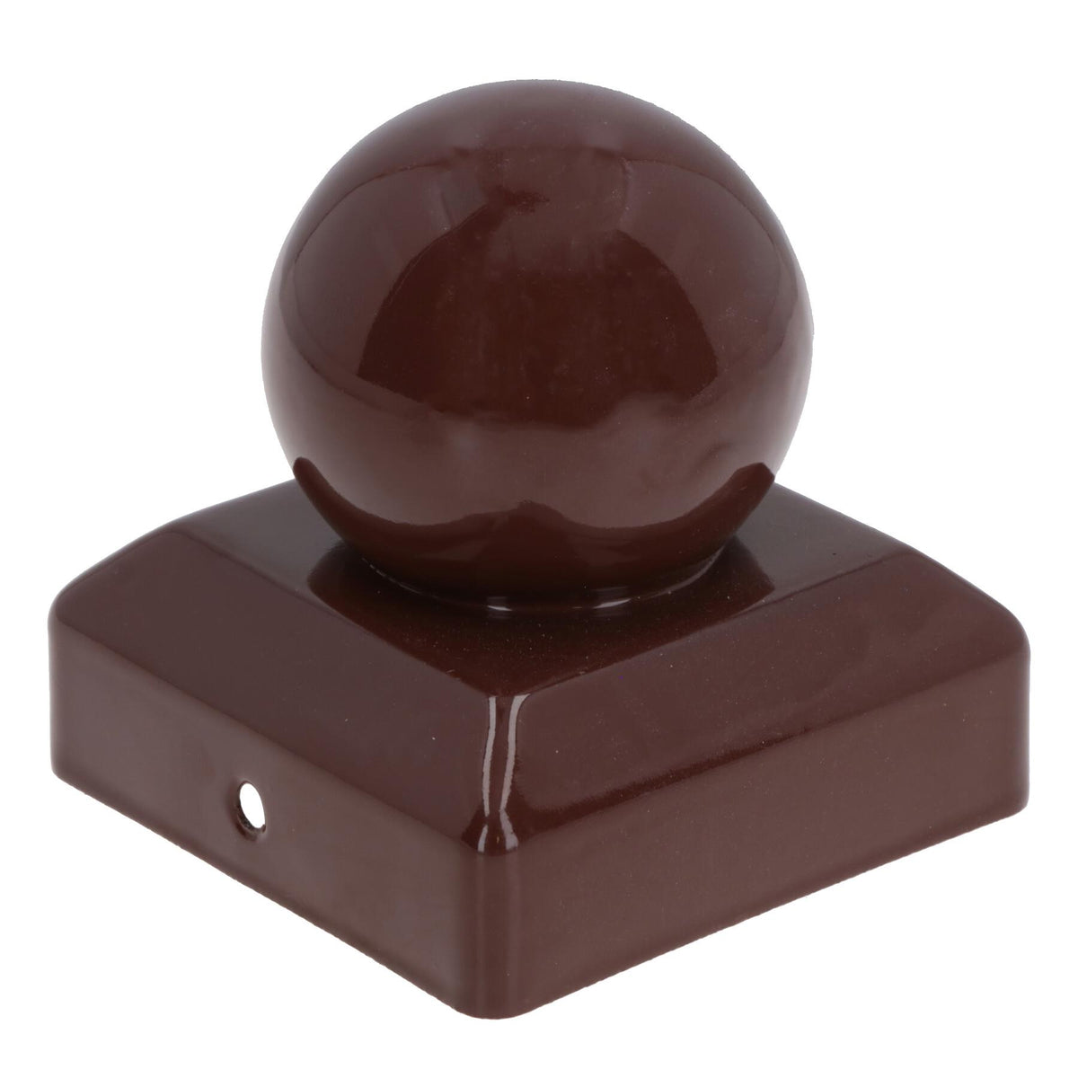 Metal Fence Post Caps Round / Ball 75mm x 75mm Protector Cover Brown