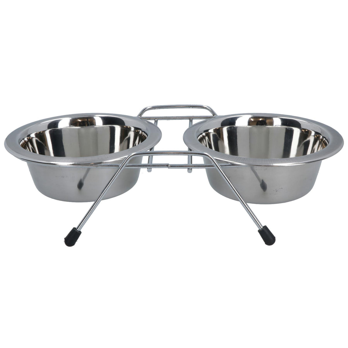 Double Diner Pet Bowl + Stand Stainless Steel Construction For Dog Food Water