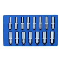 Douilles hexagonales simples à six pans profonds métriques 1/2" Rail 15 pièces 10 - 24 mm Bergen