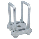 4 boulons en U et 2 plaques de base pour ressort à lames paraboliques doubles Ifor Williams 115 x 53 mm