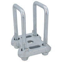 4 boulons en U et 2 plaques de base pour ressort à lames paraboliques doubles Ifor Williams 115 x 53 mm