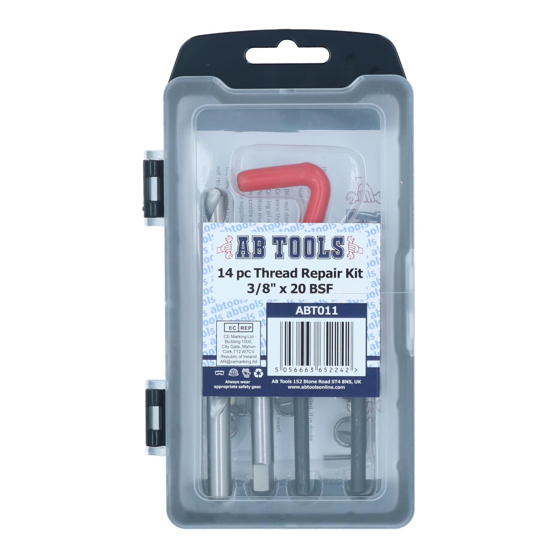 3/8” x 20 BSF Thread Repair Cutter Kit Helicoil Set for Damaged Threads 14pc