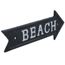 Beach Arrow Sign Cast Iron Sign Plaque Wall Door Fence Gate Post House Garden