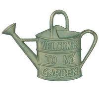 Welcome To My Garden Watering Can Cast Iron Sign Plaque Door Wall House