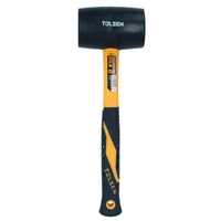 16oz Black Rubber Mallet Non Marking Hammer With Fibreglass Handle Shaft