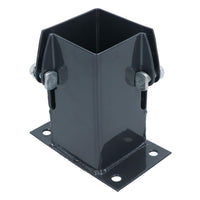 Grey Flush Fit Fence Post Bolt Down Shoe Holder Support 75mm x 75mm