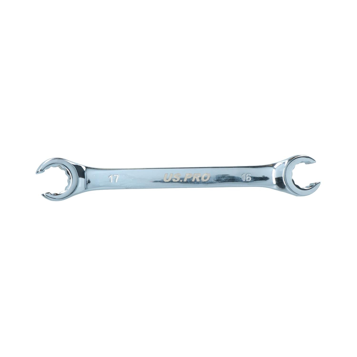 16 + 17mm Combination Flare Nut Spanner Wrench 195mm Chrome Vanadium Steel