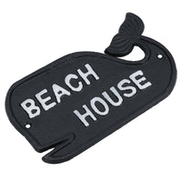 Beach House Whale Sign Cast Iron Sign Plaque Wall Door Fence Gate Post House