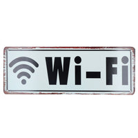 Metallschild zum Aufhängen im Retro-Stil, WiFi-Plakette, für Zuhause, Geschäft, Café, Geschenk, 36 x 13 cm