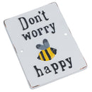 Don't Worry Bee Happy Cast Iron Sign Plaque Wall Door Fence Gate Post House