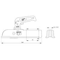 50mm Unbraked Trailer Coupling Heavy Duty Cast Design Tow Hitch with Lock