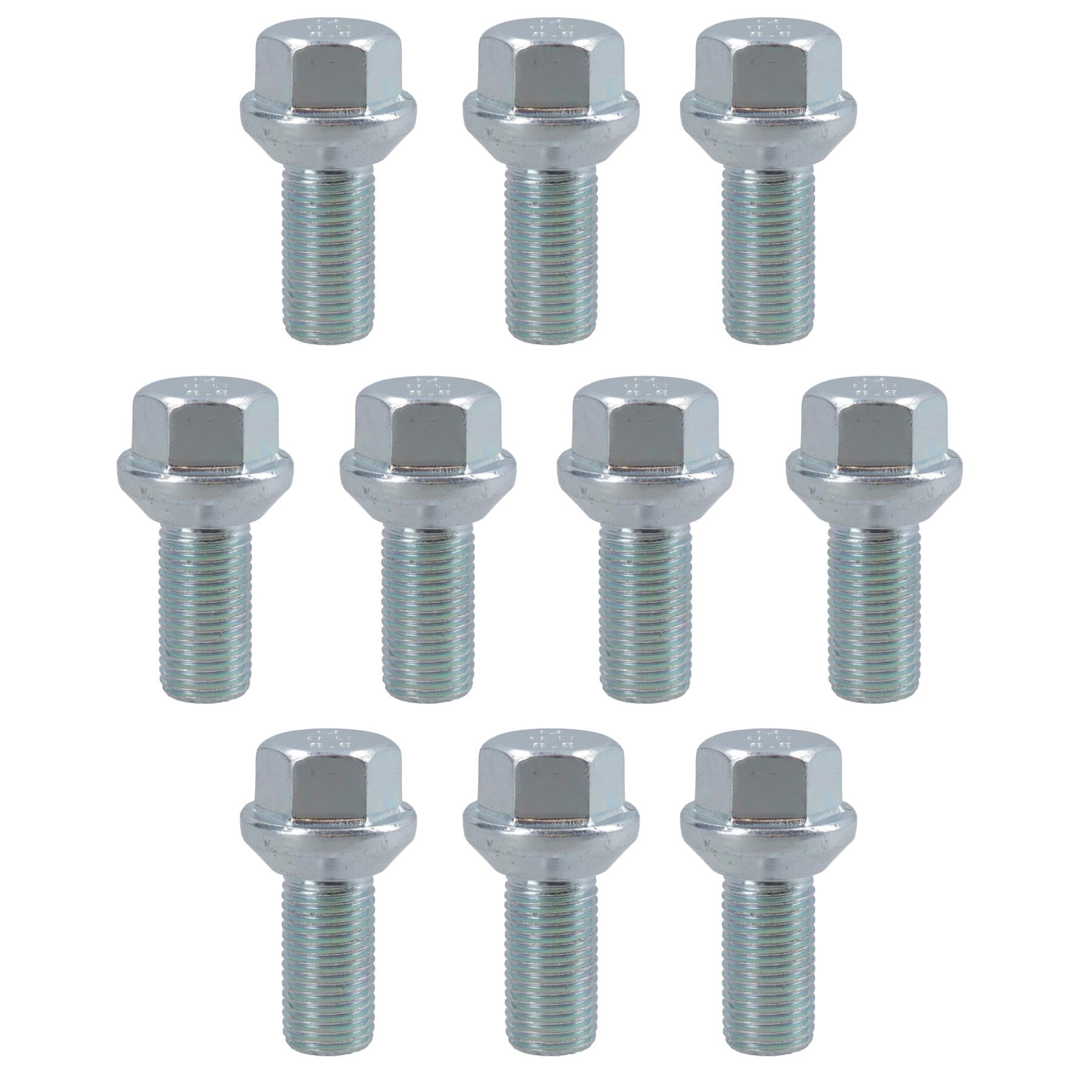 Lot de 10 boulons coniques pour roue de remorque M14 x 1,5 pour Williams Indespension Knott