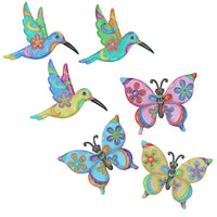 Hummingbird & Butterfly Flies Garden Home Wall Art Fence Decoration Yard