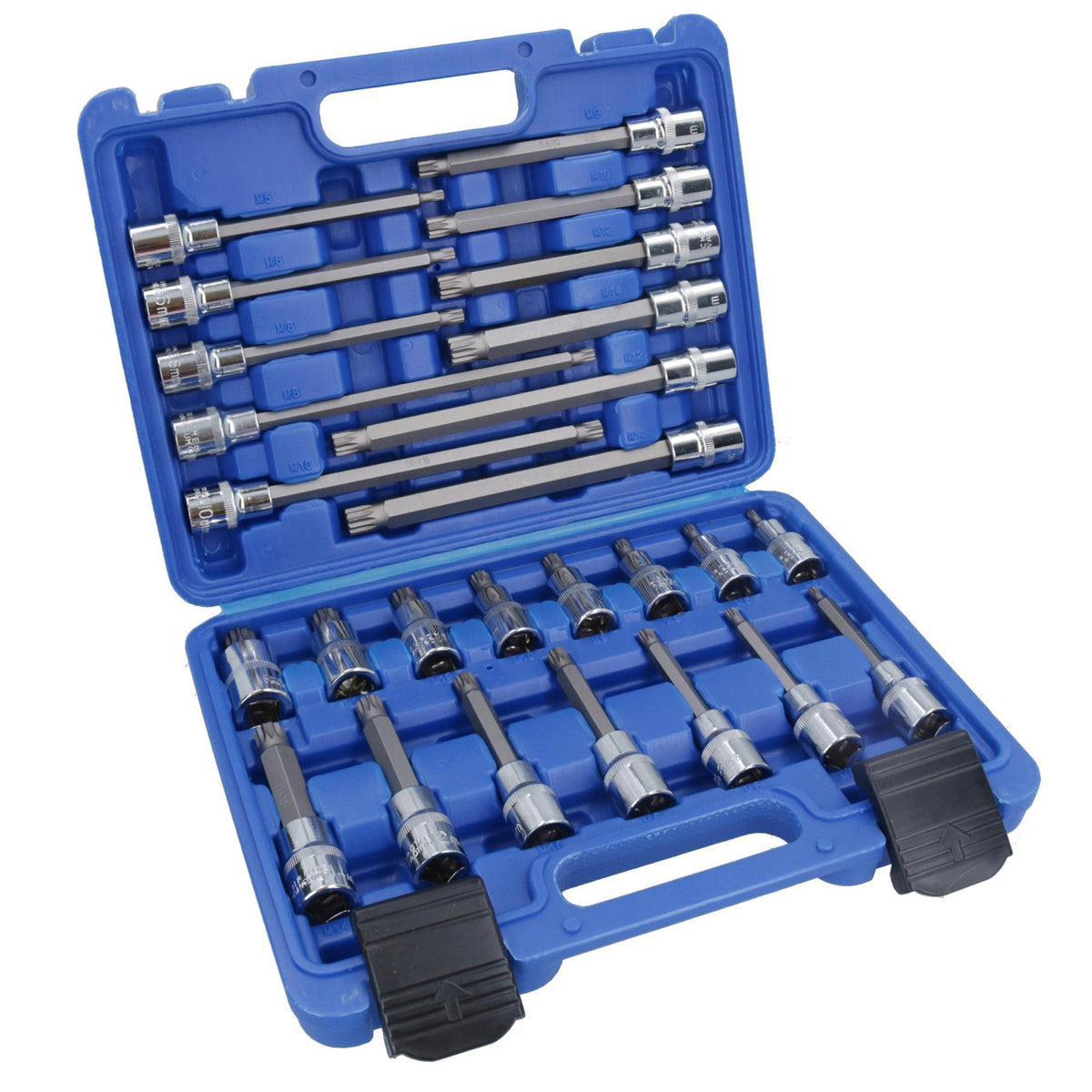 Douilles cannelées mâles 1/2" peu profondes et profondes M5 - M16, lot de 25 pièces