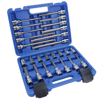 Douilles cannelées mâles 1/2" peu profondes et profondes M5 - M16, lot de 25 pièces