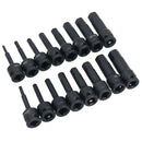 Metric 1/2in Drive Deep Impacted Hex Allen Key Bit Sockets 4mm – 19mm 16pc