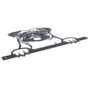 Black Metal Peeking Pug Silhouette with Fixing Plate Garden Ornament Gift