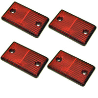 Red Rectangular Rear Reflector Pack of 4 Trailer Fence Gate Post TR074