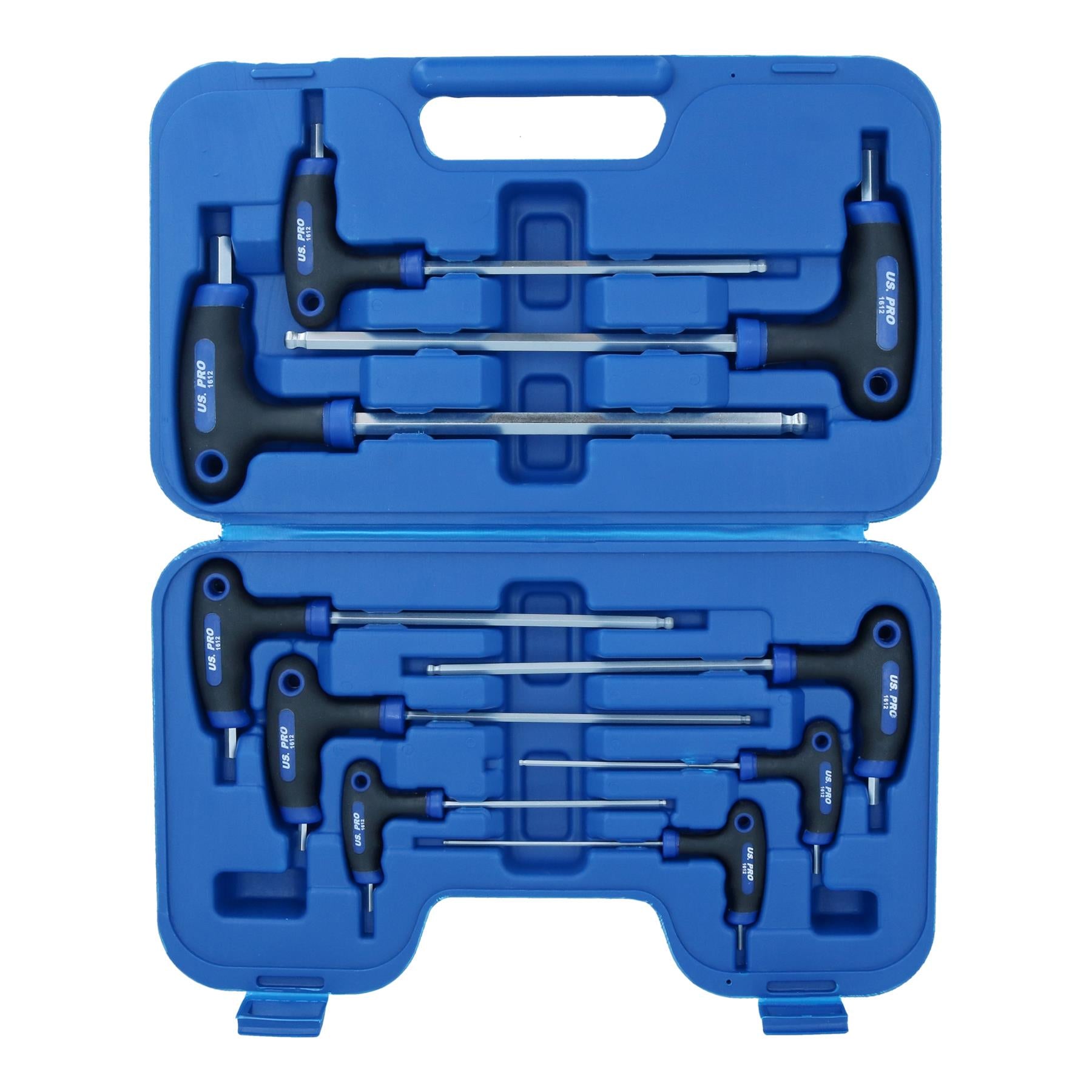 Vis à tête sphérique métrique MM Allen Hex et barre en T droite avec poignée 2 mm - 10 mm 9 pièces