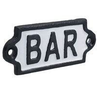 Bar Cast Iron Sign Plaque Door Wall House Gate Post Hotel Restaurant Pub Home