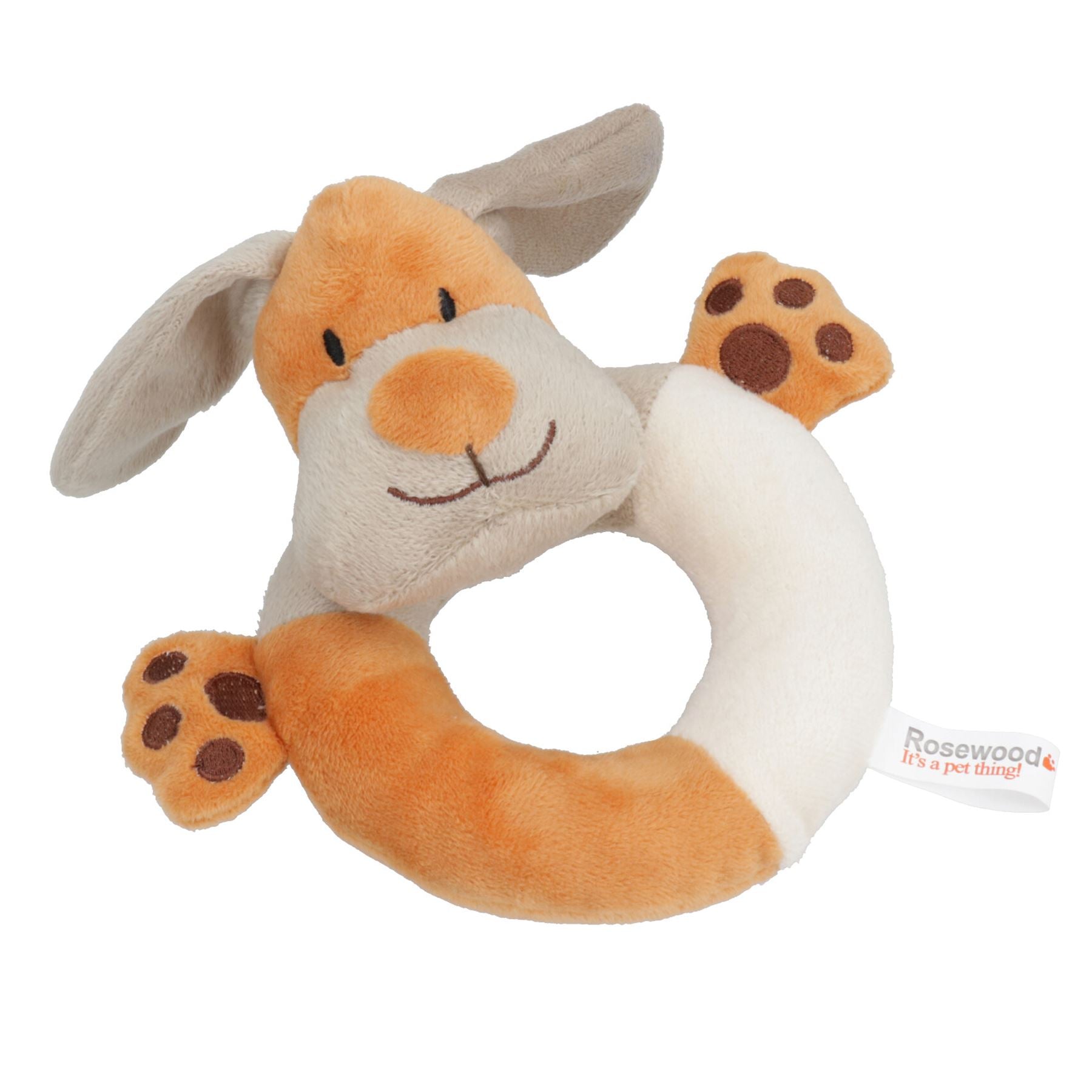 Super Soft Puppy Small Dog Natural Nippers Cuddle Plush Ring With Squeak