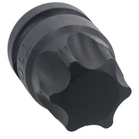 Impact 1/2" Drive Shallow Stubby Torx Star Male Bit Sockets T55 - T100 6pc Set