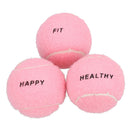 3pk Medium Pink Tennis Balls Puppy Dog Chuck Fetch Play Time- 6.5cm