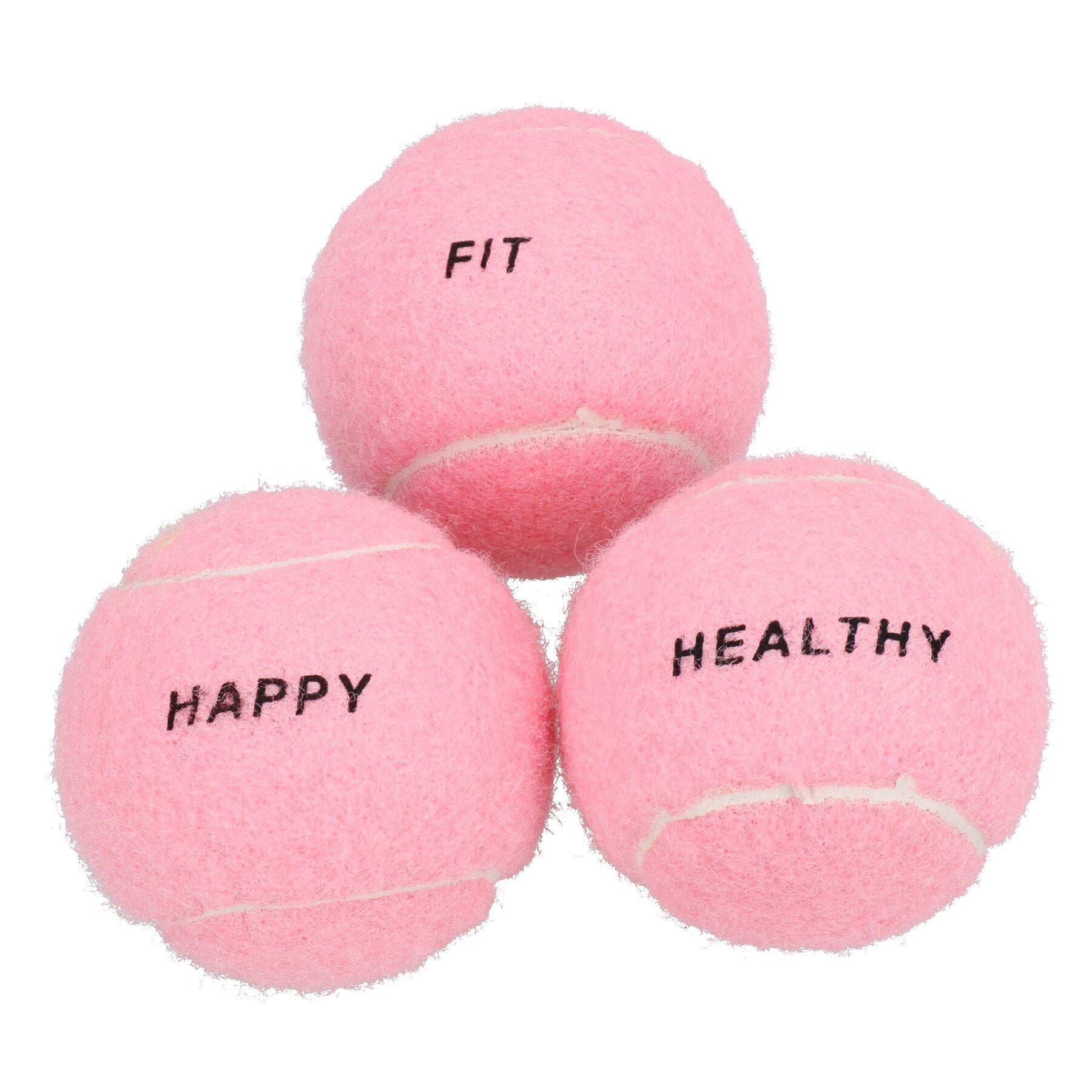 3pk Medium Pink Tennis Balls Puppy Dog Chuck Fetch Play Time- 6.5cm