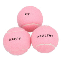 Lot de 3 balles de tennis roses de taille moyenne pour chiot, Chuck Fetch Play Time - 6,5 cm