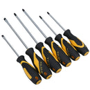 6pc Screwdriver Set Slotted / Flat, Phillips & Pozi Head With Soft Grip Handles