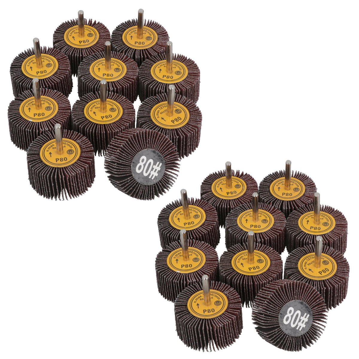 60mm 80 Grit Abrasive Flap Wheel Discs Sanding Rust Removal 6mm Shank