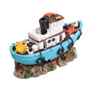 Aquatic Aquarium DecoLED Boat Ship Wreck Fish Tank Ornament 7x10x18cm